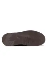 Erkek Kaymaz Taban Bağcıklı Deri Casual Sneaker