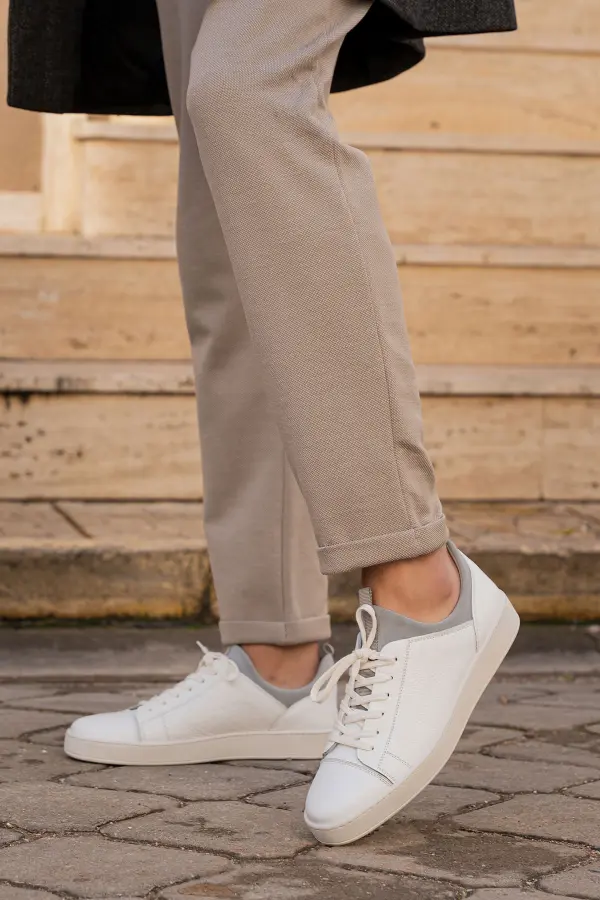 Düz Taban Hakiki Deri Erkek Sneaker