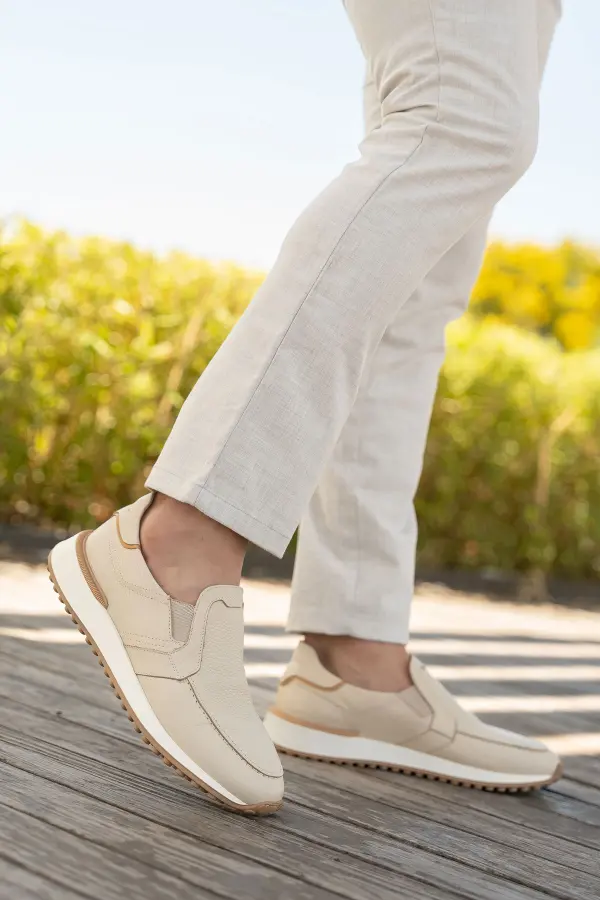 Erkek Casual Deri Slip-On Sneaker