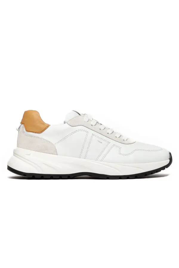 Erkek Hakiki Deri Bağcıklı Sneaker