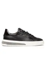 Erkek Hakiki Deri  Şeritli Günlük Sneaker