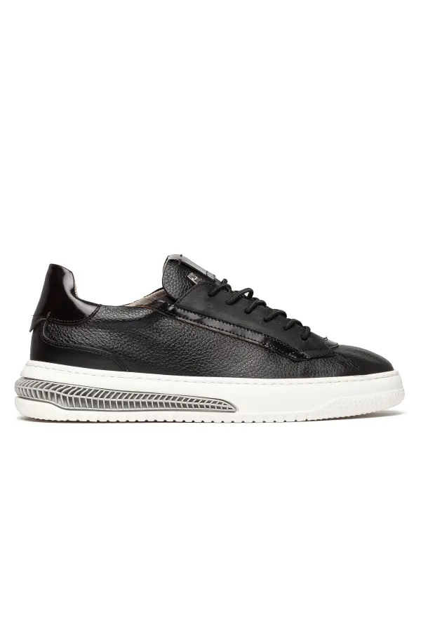 Erkek Hakiki Deri  Şeritli Günlük Sneaker