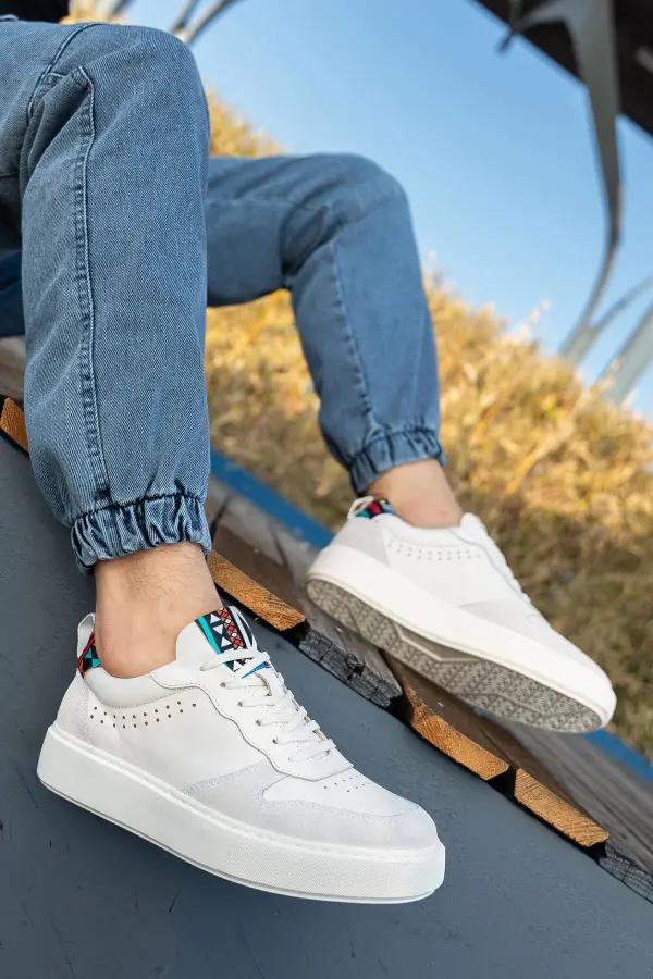 Erkek Hakiki Deri Süet Detaylı Hafif EVA Taban Sneaker