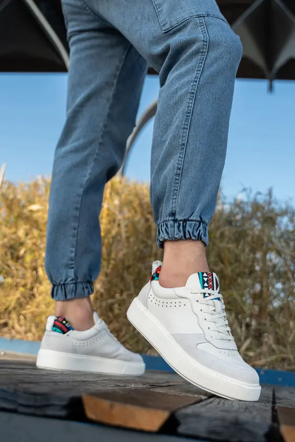 Erkek Hakiki Deri Süet Detaylı Hafif EVA Taban Sneaker