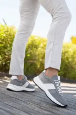 Erkek Hakiki Deri Süet Detaylı Sneaker
