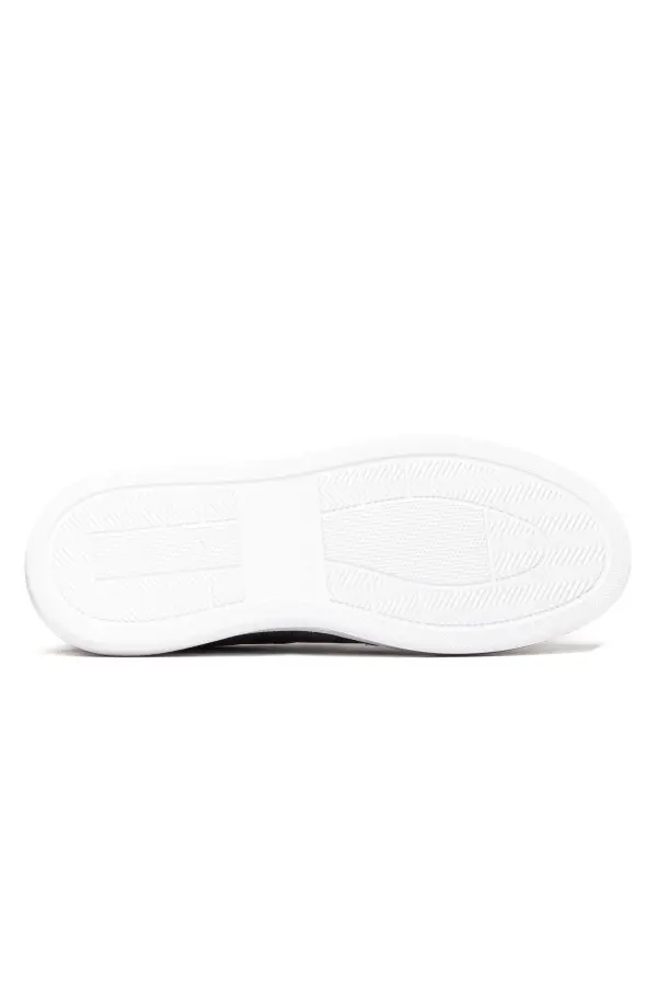 Erkek Kalın Beyaz Tabanlı Hakiki Deri Sneaker