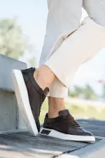 Erkek Retro Dikiş Detaylı Hakiki Deri Sneaker