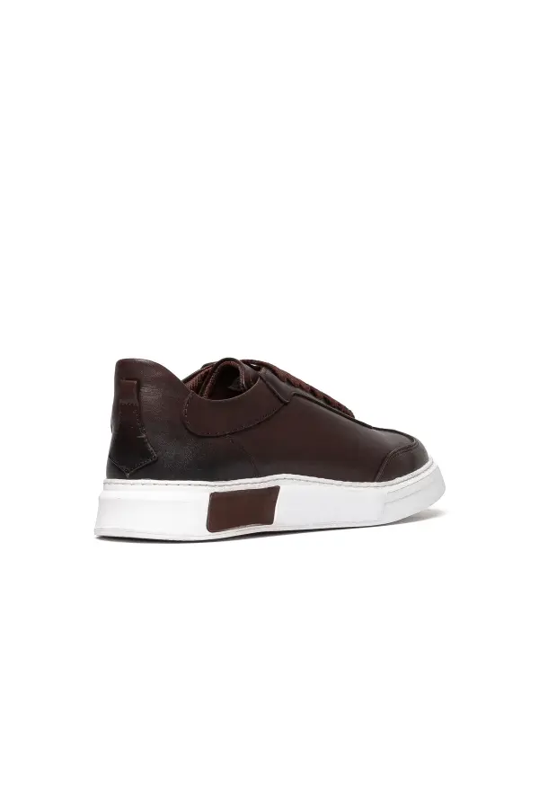 Erkek Retro Dikiş Detaylı Hakiki Deri Sneaker