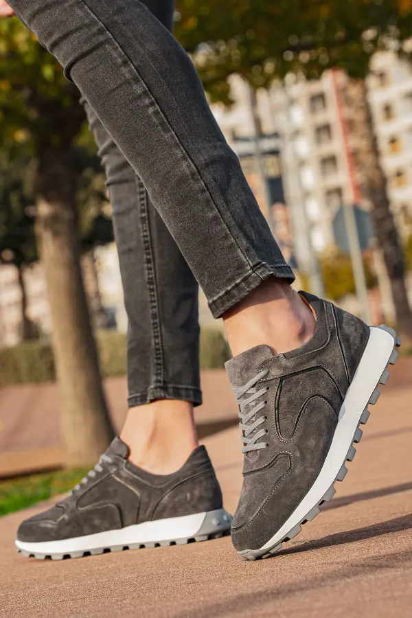 Hakiki Nubuk Deri Erkek Sneakers