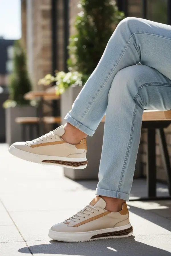 Hakiki Deri İç Dış EVA Taban Erkek Sneaker
